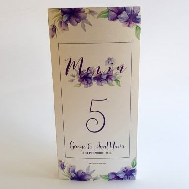 Meniu A4 triptic din carton special argintiu / auriu - BM505