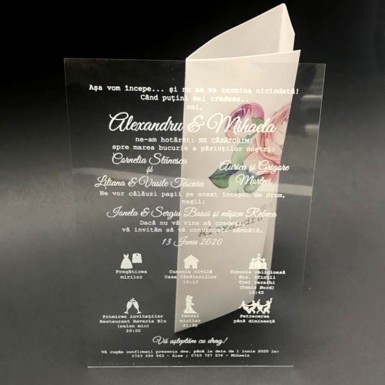 Invitatie nunta plexiglas A5 BINP102