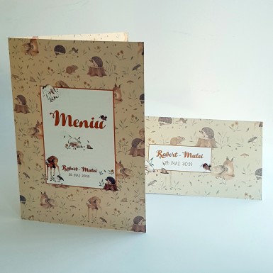 Meniu A4 landscape din carton alb - BM518