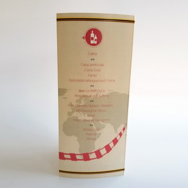 Meniu A4 triptic din carton special argintiu / auriu - BM550