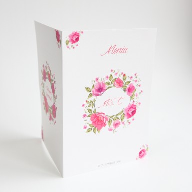 Meniu A4 landscape din carton alb - BM511