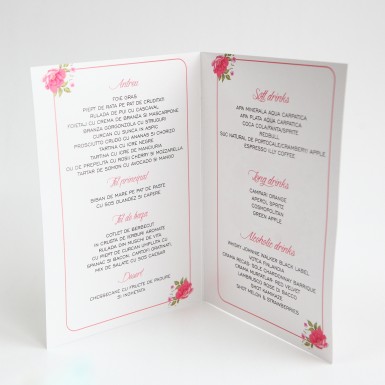 Meniu A4 landscape din carton alb - BM511