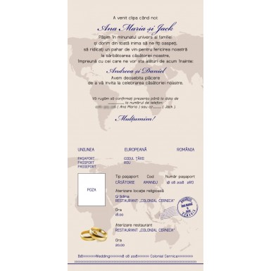Invitatie nunta BIN118 - pasaport